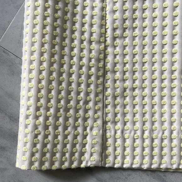 Loft  Mini skirt  Polkadots embroidered in yellow on cream background Lined Sz 4 - Picture 5 of 9